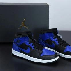 Fit Sporting Goods Shop 17 Fit Sporting Goods Air Jordan 1 Mid Black/Hyper Royal 554724-077
