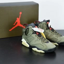 Fit Sporting Goods Travis Scott X Air Jordan 6 Medium Olive/Black-Sail-University Red